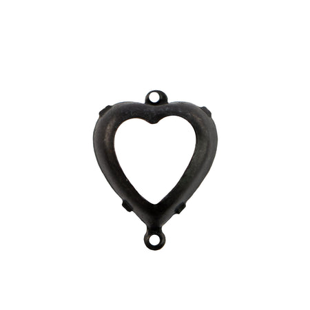 15mm Jonquil Faceted Glass Heart Stone in 2 Loop Open Back Setting