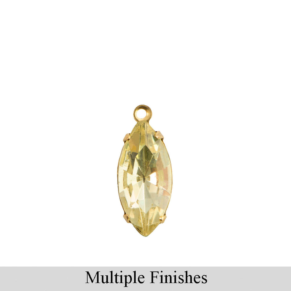 15x7mm Jonquil Glass Navette Stone in 1 Loop Setting