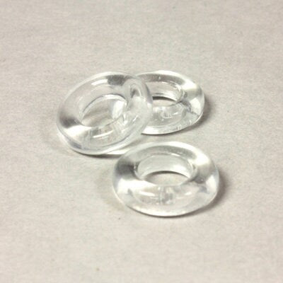 14mm Clear Czech Pressed Glass Rings (6)