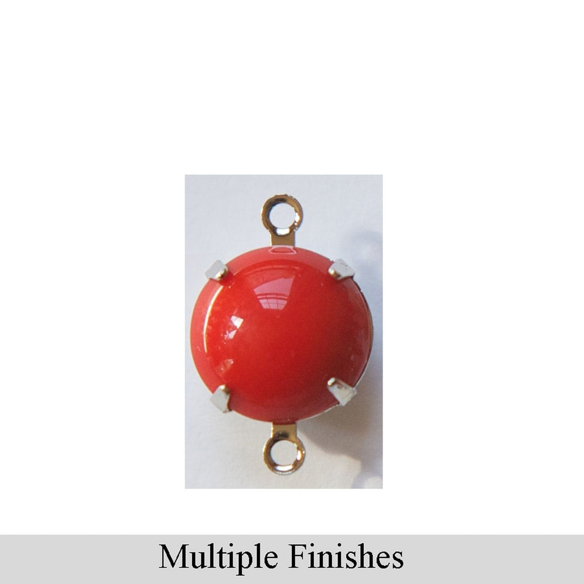 48ss Red Glass Round Stone in 2 Loop Setting