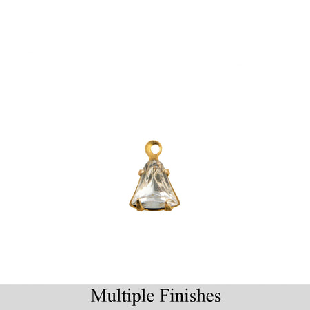 6mm Clear Faceted Glass Bell Stone in 1 Loop Setting