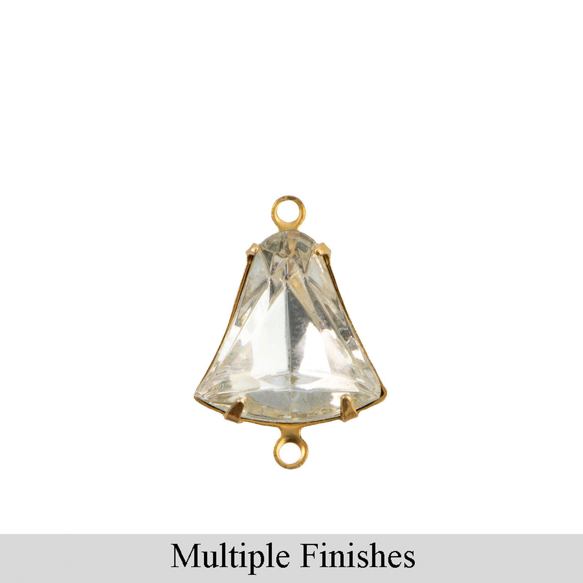 12mm Clear Faceted Glass Bell Stone in 2 Loop Setting