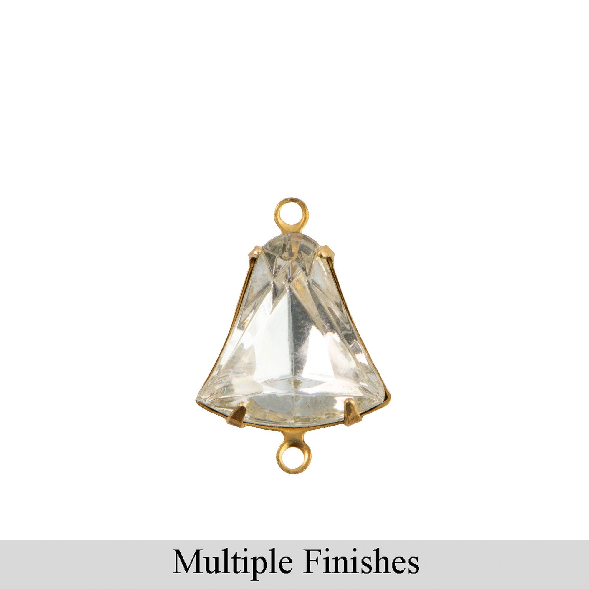 12mm Clear Faceted Glass Bell Stone in 2 Loop Setting