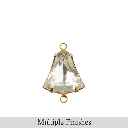 12mm Clear Faceted Glass Bell Stone in 2 Loop Setting