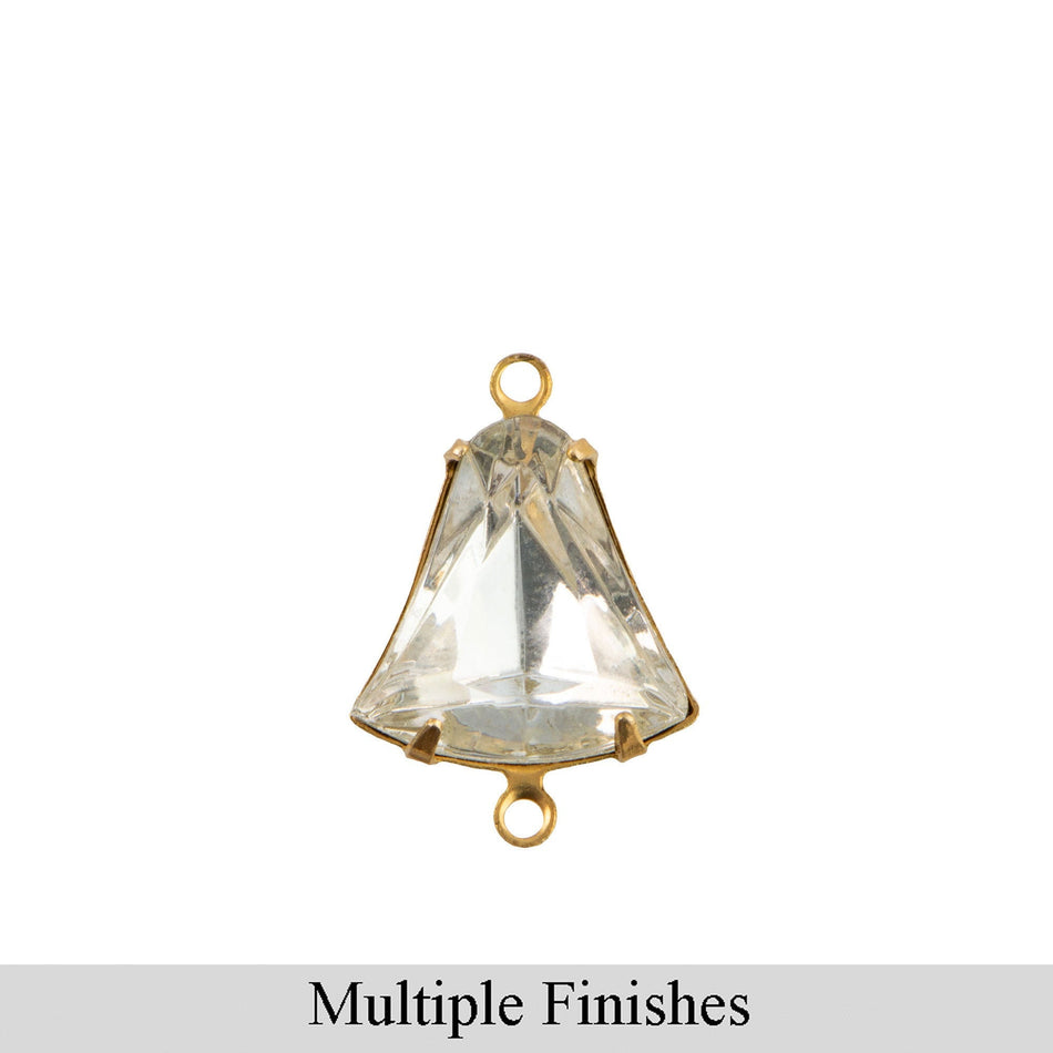 12mm Clear Faceted Glass Bell Stone in 2 Loop Setting