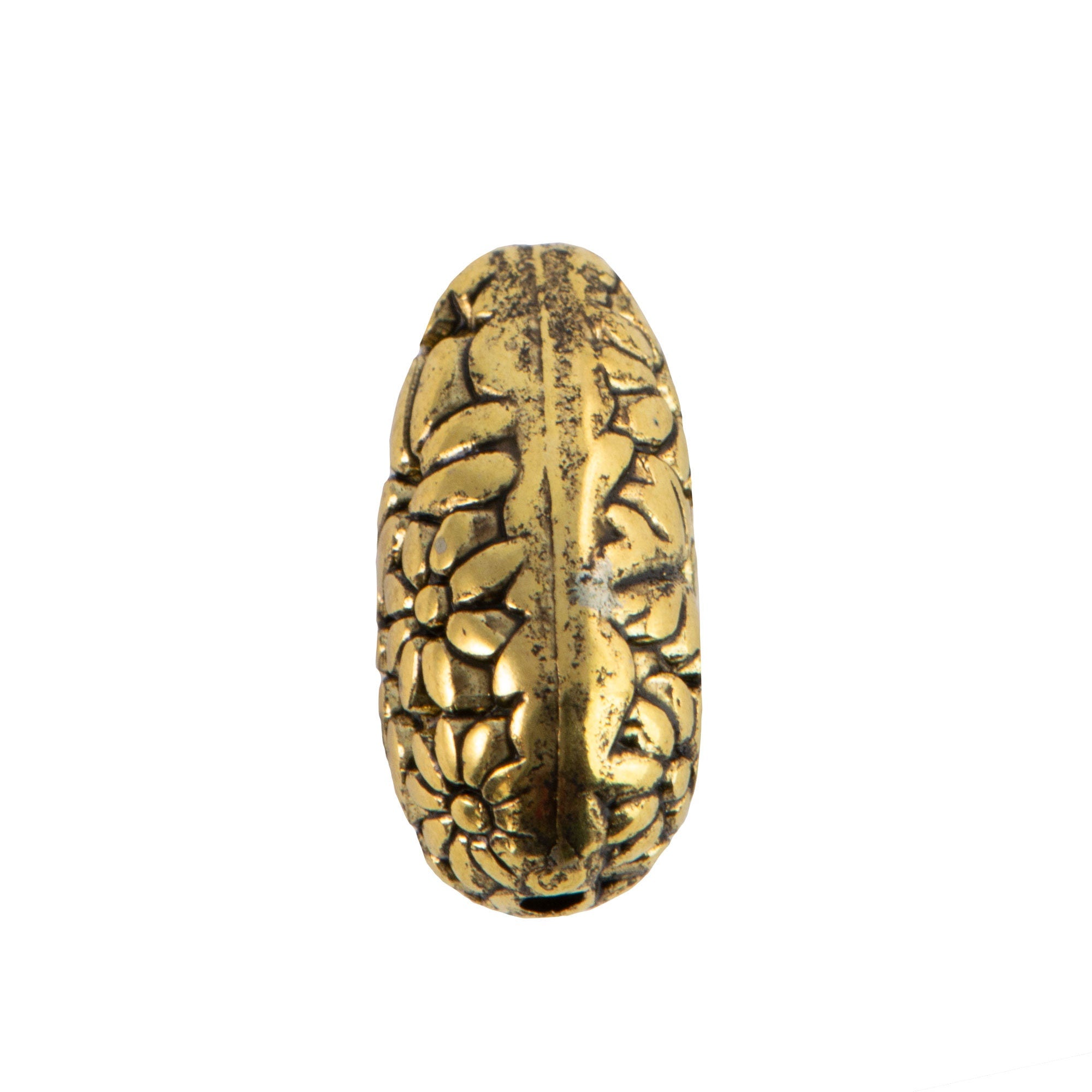 Antiqued Gold Floral Teardrop Beads Flowers bds454A