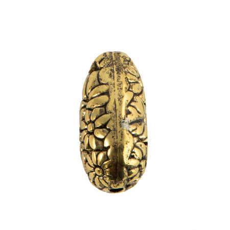 Antiqued Gold Floral Teardrop Beads Flowers bds454A