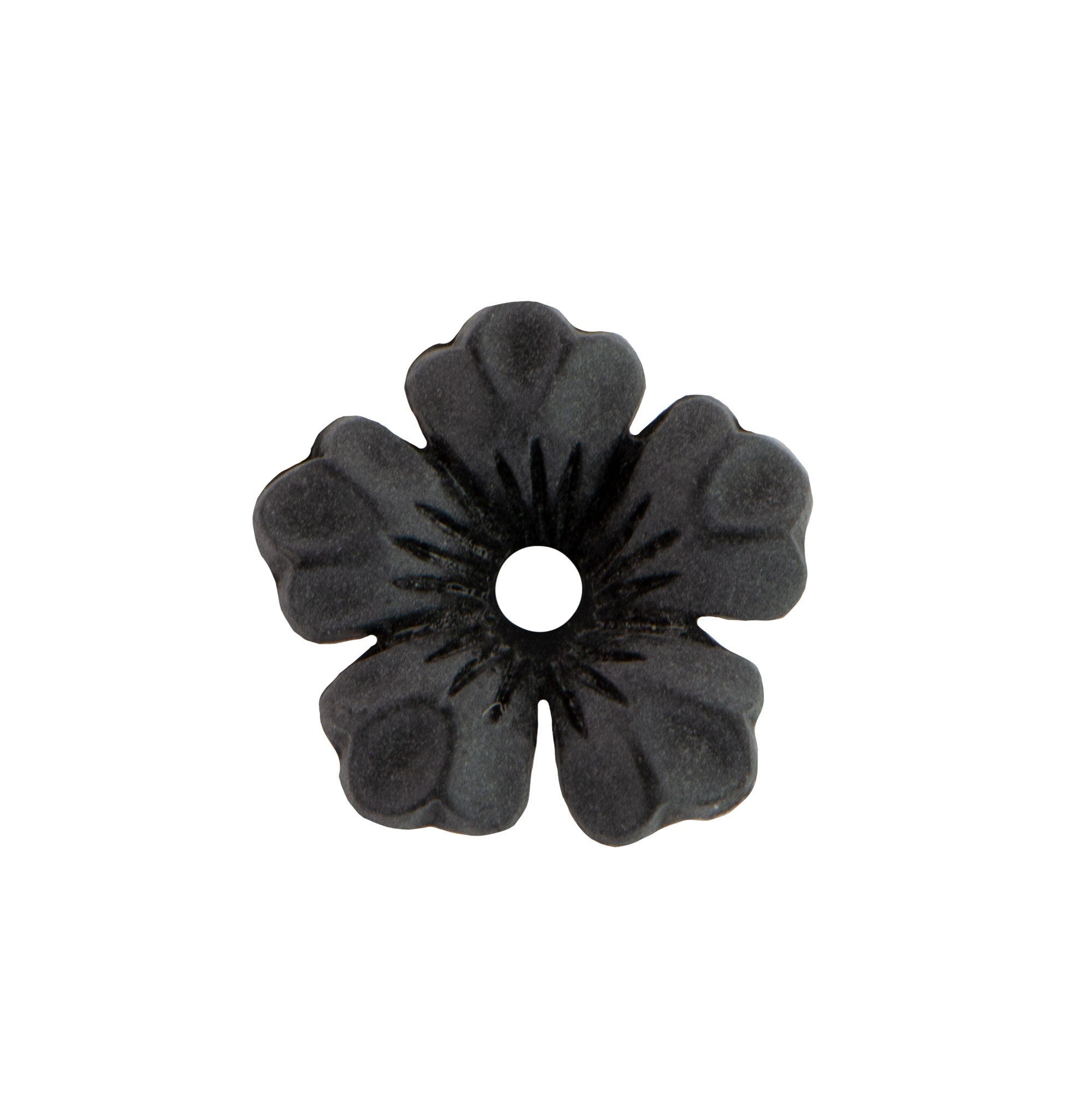 14mm Matte Black Plastic Stacking Flower Beads (10)