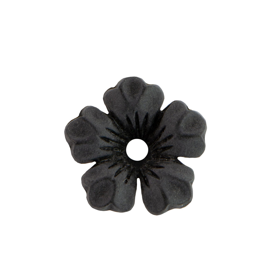 14mm Matte Black Plastic Stacking Flower Beads (10)