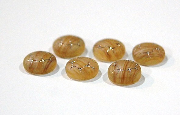 Vintage Topaz White Glass Etched Cabochons 9mm cab702Q
