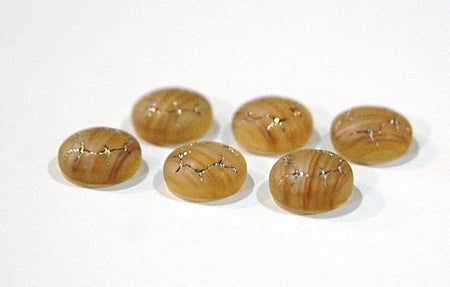 Vintage Topaz White Glass Etched Cabochons 9mm cab702Q