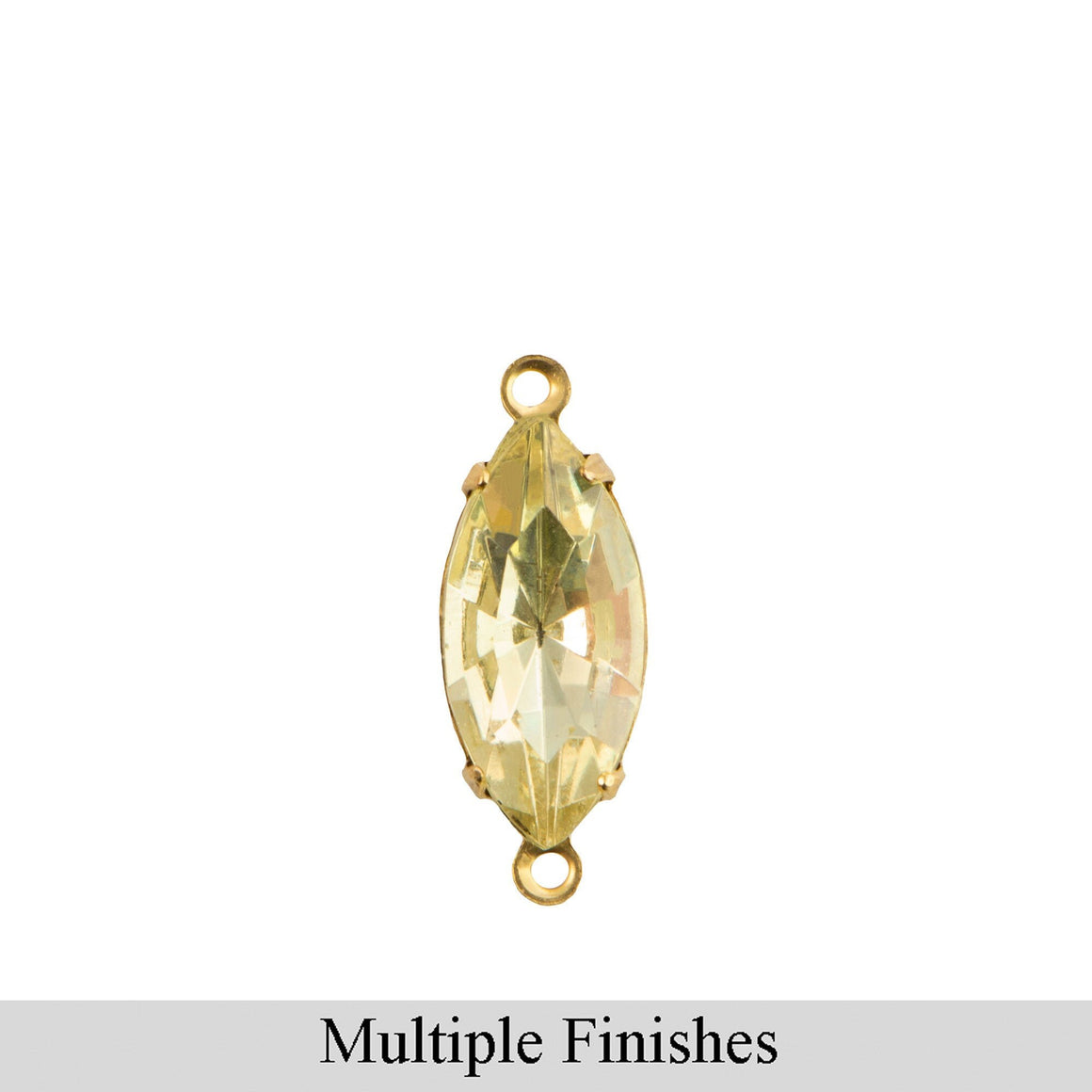15x7mm Jonquil Glass Navette Stone in 2 Loop Setting