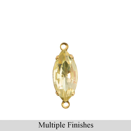 15x7mm Jonquil Glass Navette Stone in 2 Loop Setting