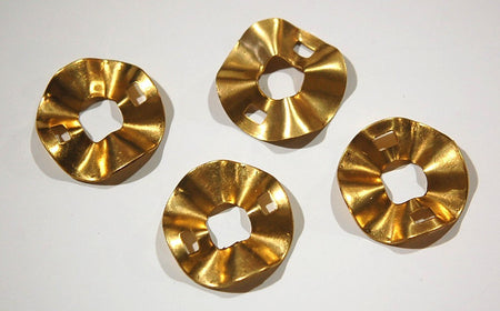 Raw Brass Wavy Circle Link Connector (4) mtl155