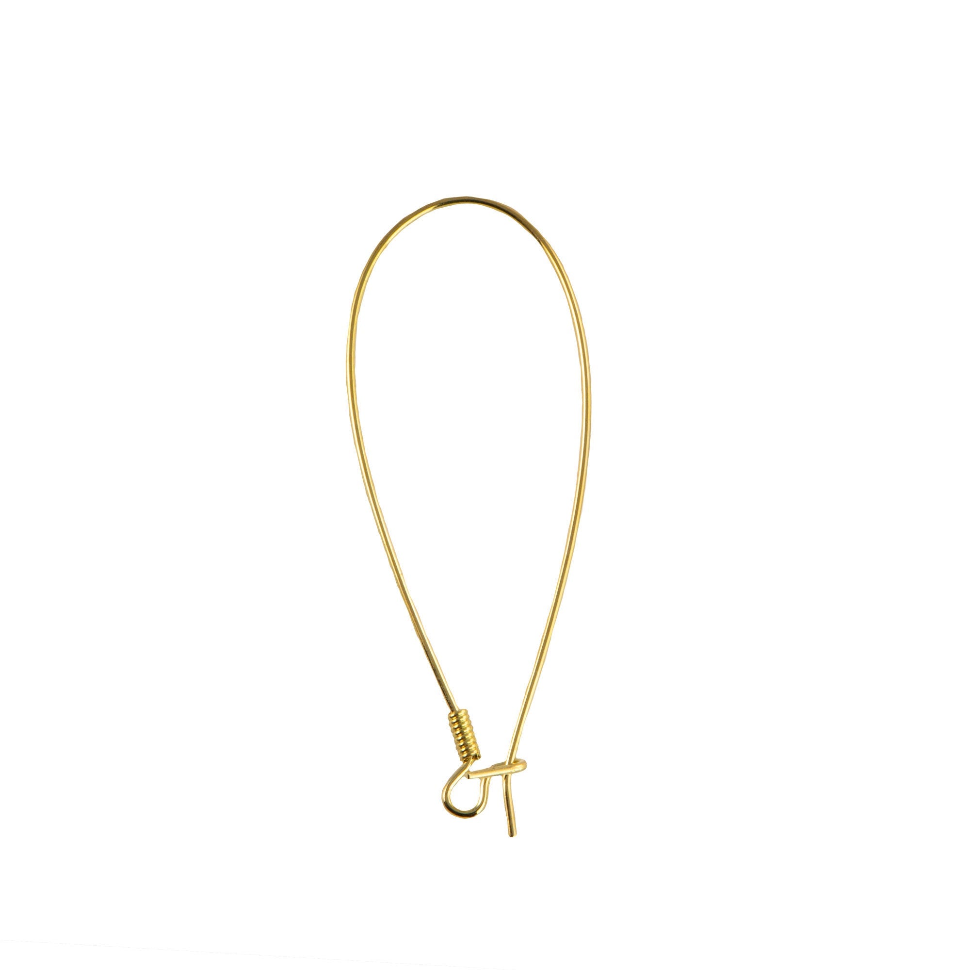 Gold Plated Elongated Kidney Ear Wires (12)