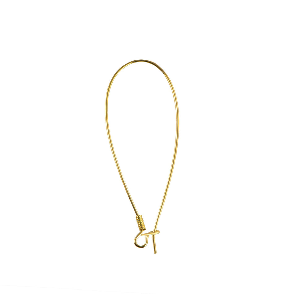 Gold Plated Elongated Kidney Ear Wires (12)