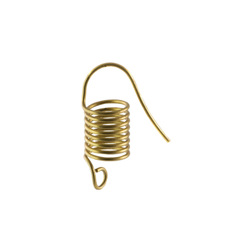 Raw Brass Short Coil Ear Wires Findings (6) fnd013D