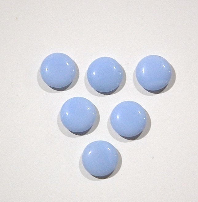 Vintage Opaque Light Blue Glass Cabochons 11mm cab703Q
