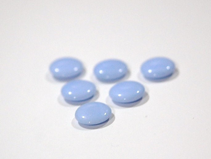 Vintage Opaque Light Blue Glass Cabochons 11mm cab703Q