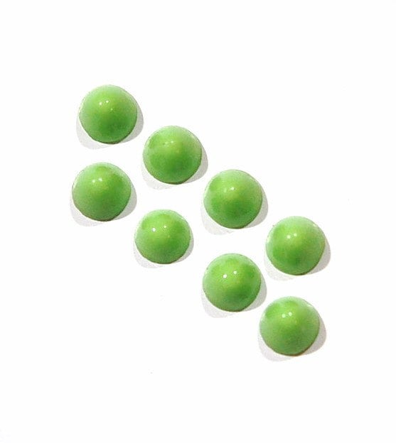 Vintage Opaque Green High Dome Glass Cabochons 7mm cab701HH