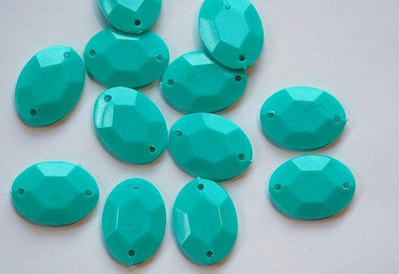 Vintage Turquoise Blue Plastic Faceted Drops Connectors bds031D