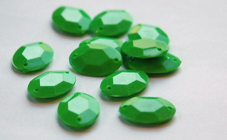 Vintage Bright Green Plastic Faceted Drops Connectors bds031C
