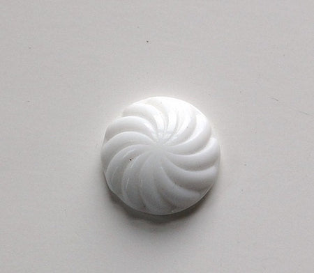 Vintage White Glass Swirled Domed Cabochon cab220B