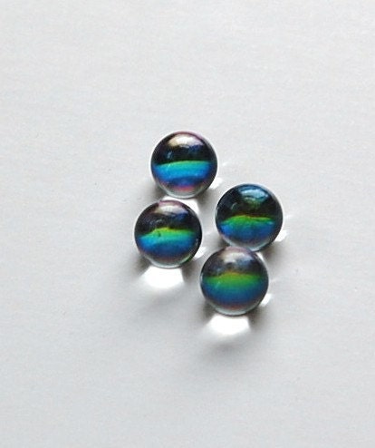 Czech Crystal Vitrail Clear Ball Cabochon 10mm (4) cab357A
