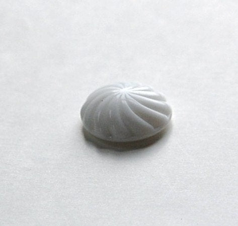 Vintage White Glass Swirled Domed Cabochon cab220B