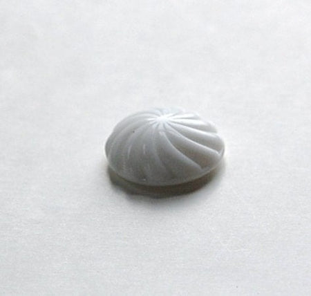 Vintage White Glass Swirled Domed Cabochon cab220B