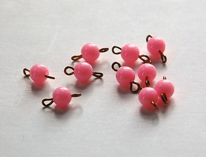 Vintage Pink Acrylic Bead Connector Drops drp096A