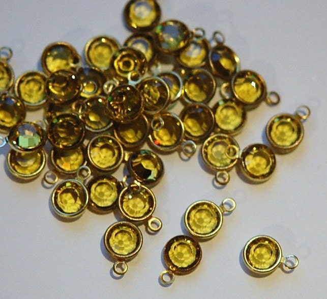 1 Loop Lime Swarovski Brass Channel Set Drops cha002F