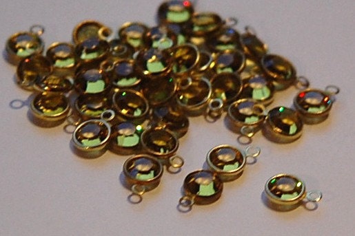 1 Loop Lime Swarovski Brass Channel Set Drops cha002F