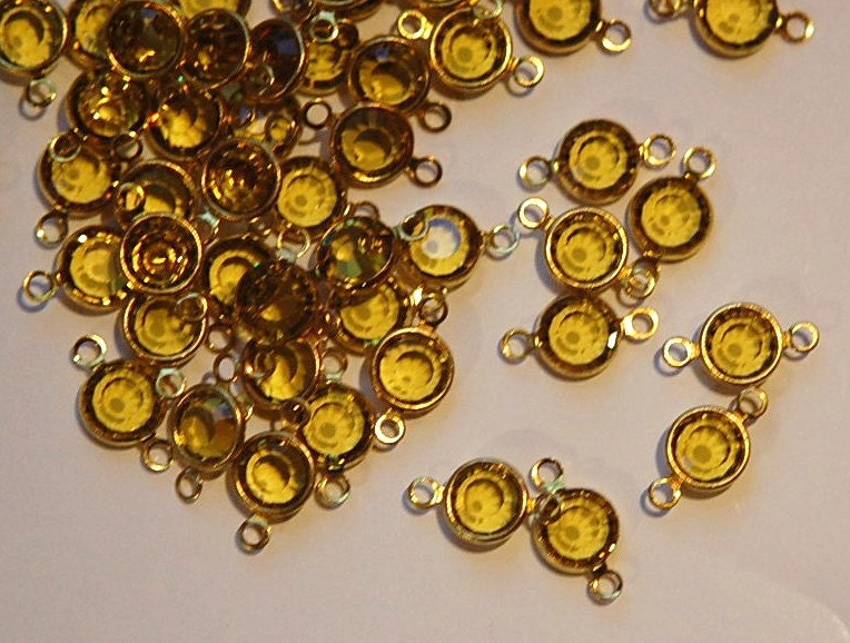 2 Loop Lime Swarovski Brass Channel Set Drops cha003F