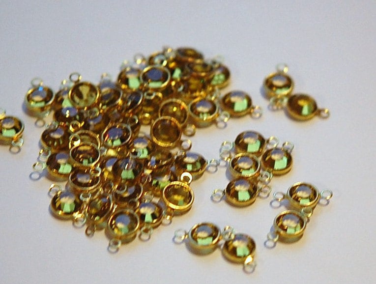 2 Loop Lime Swarovski Brass Channel Set Drops cha003F