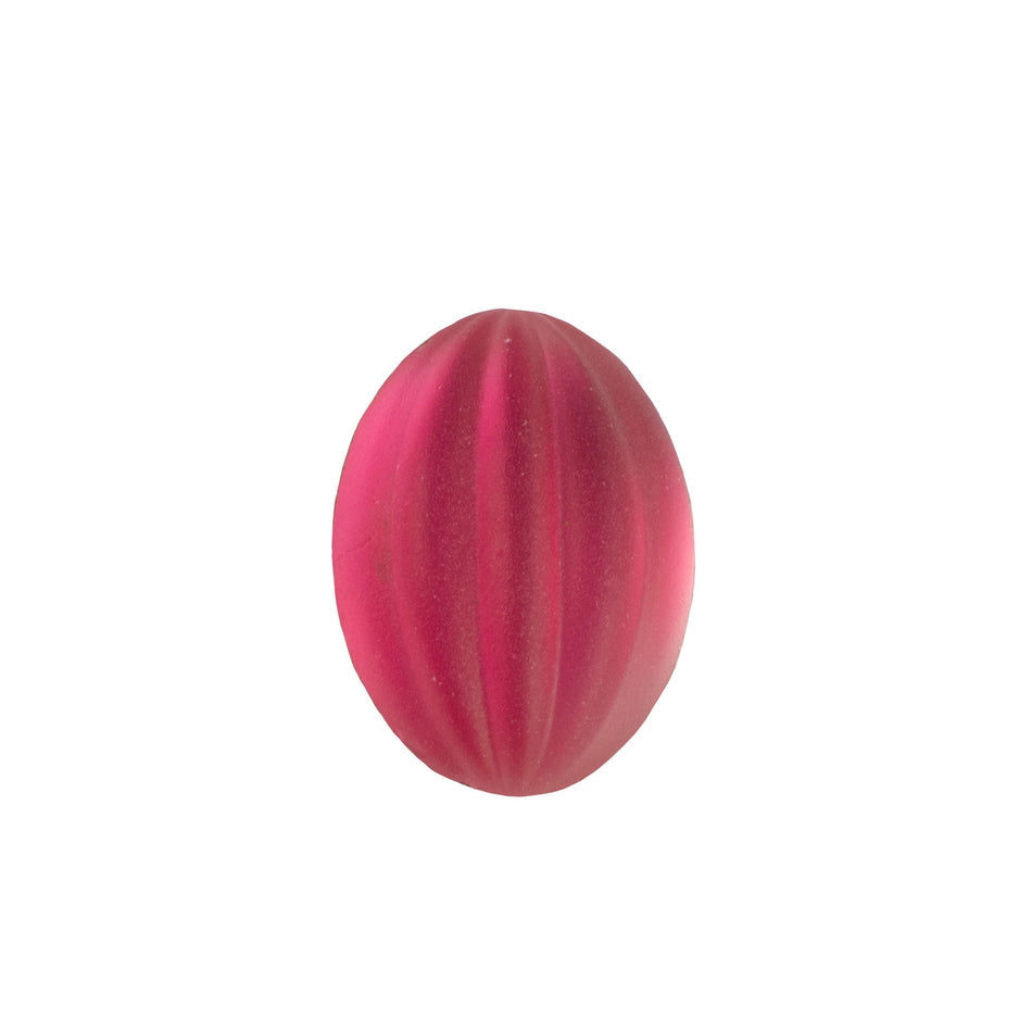 18x13mm Matte Rose Ribbed Glass Oval Cabochons (2)