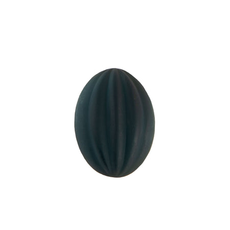 18x13mm Matte Montana Ribbed Glass Oval Cabochons (2)