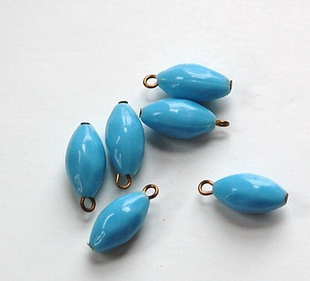 Vintage Turquoise Blue Plastic Drops Charms Dangles Beads drp012B