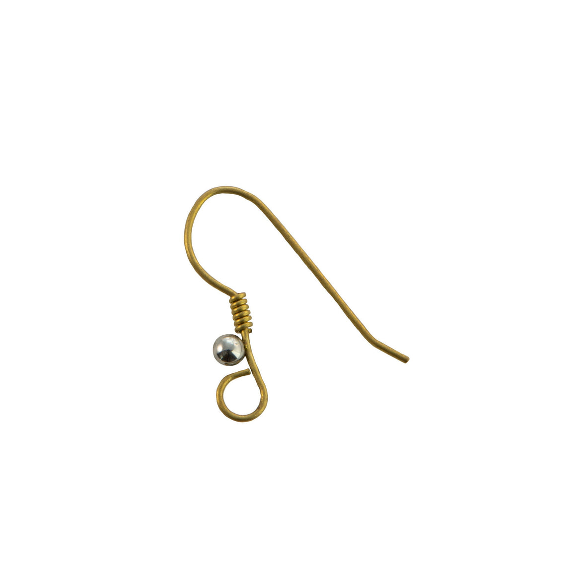 Brass Ear Wires with Gray Bead Adornment (10)