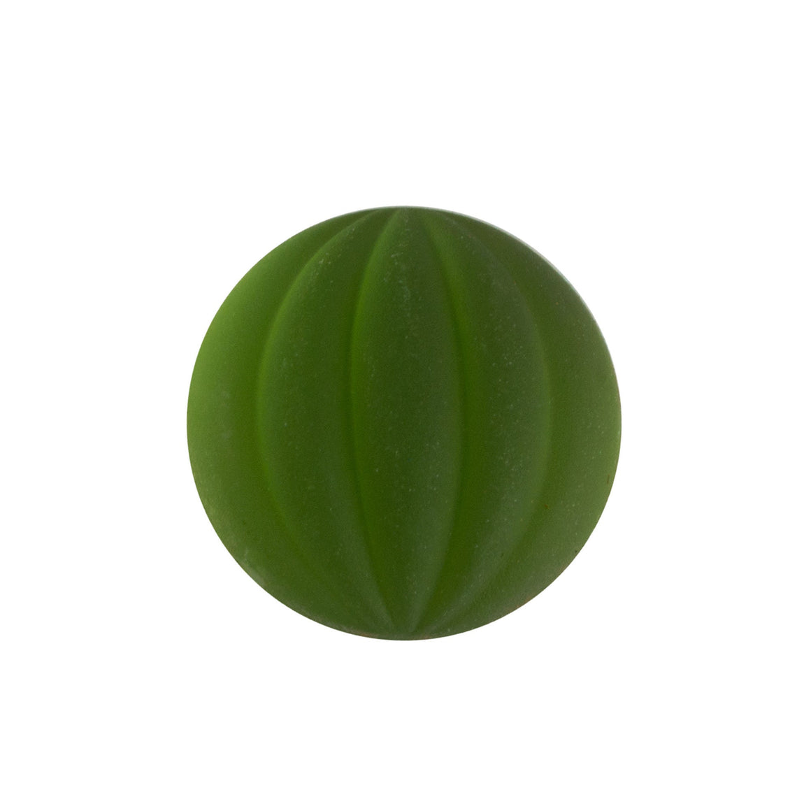 15mm Matte Olive Ribbed Glass Round Cabochons (2)