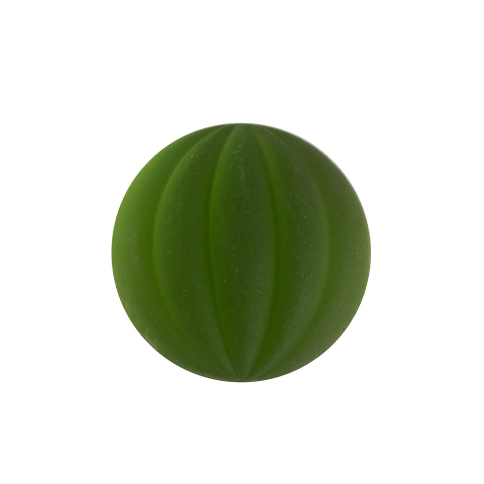 15mm Matte Olive Ribbed Glass Round Cabochons (2)