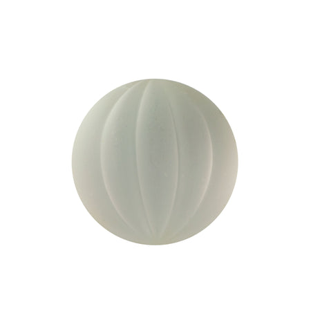 15mm Matte Crystal Ribbed Glass Round Cabochons (2)