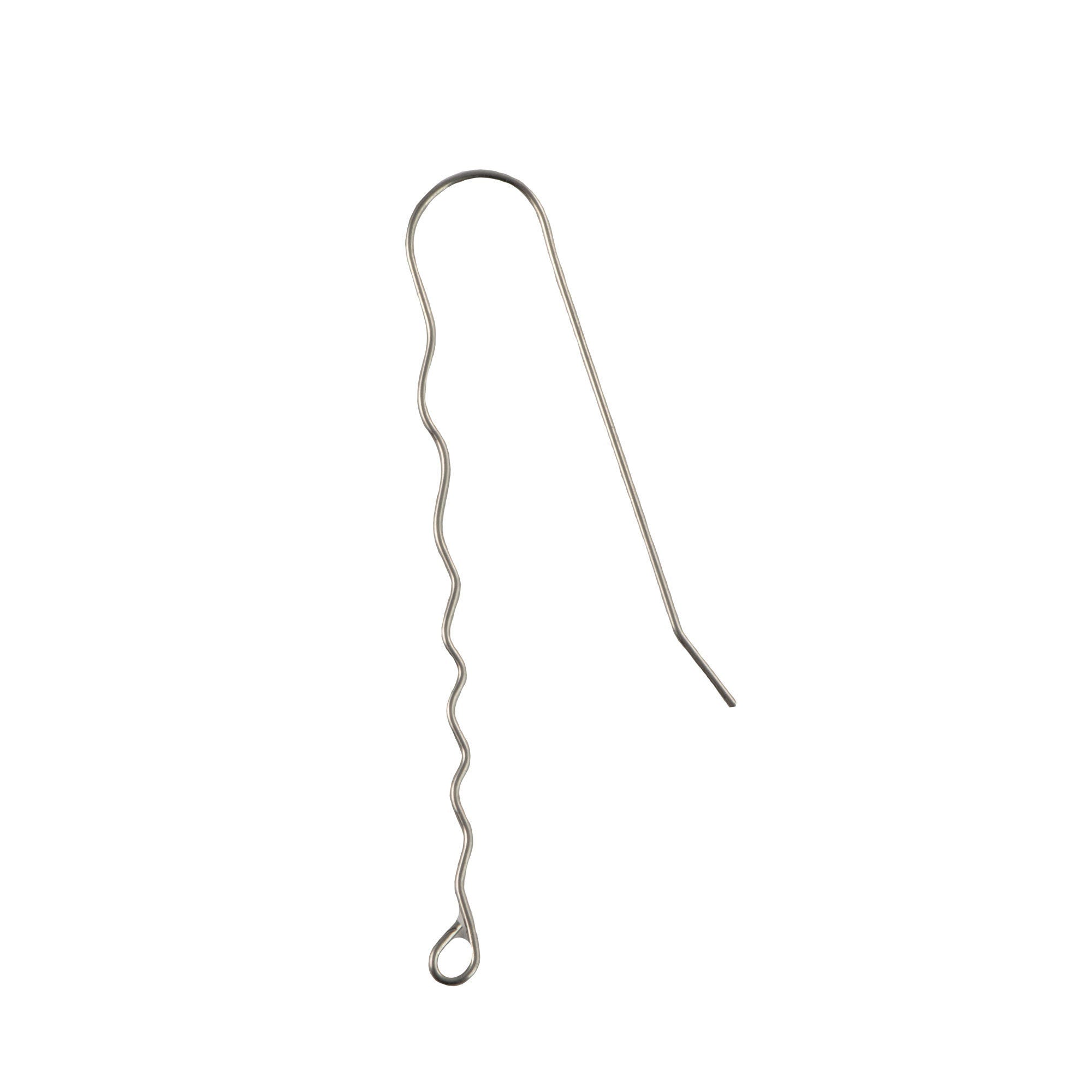 Surgical Steel Wavy Long Ear Wires (12)