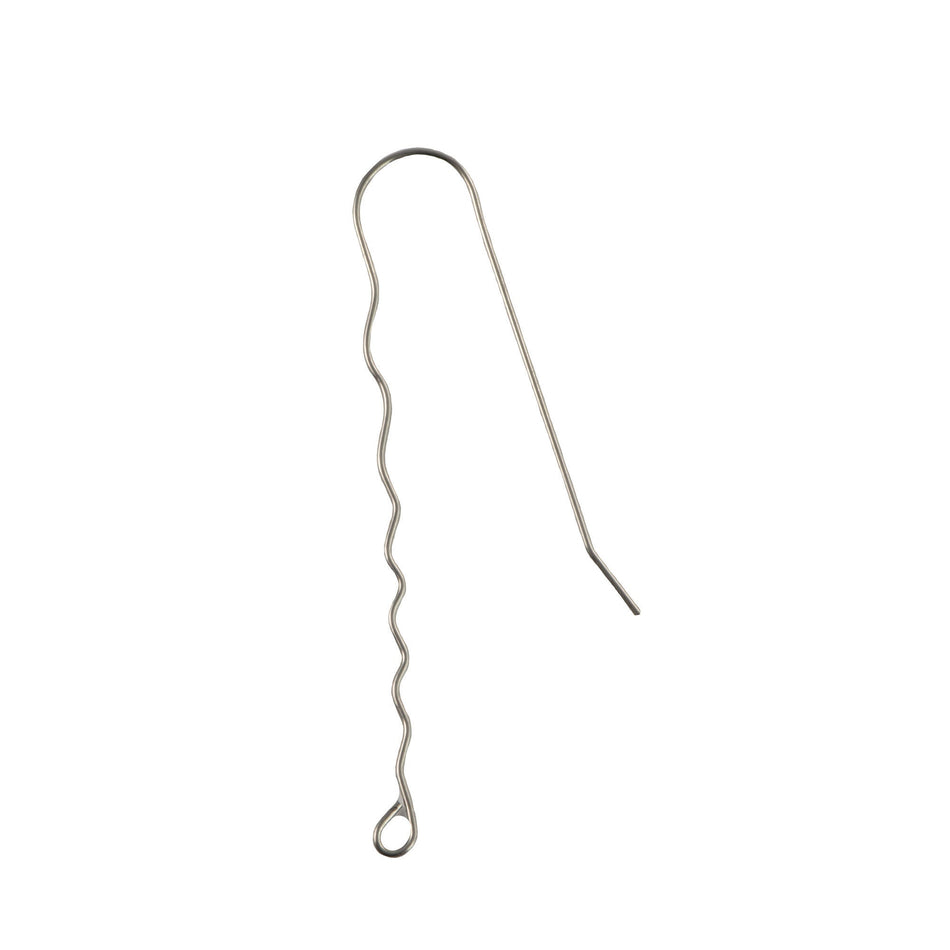 Surgical Steel Wavy Long Ear Wires (12)
