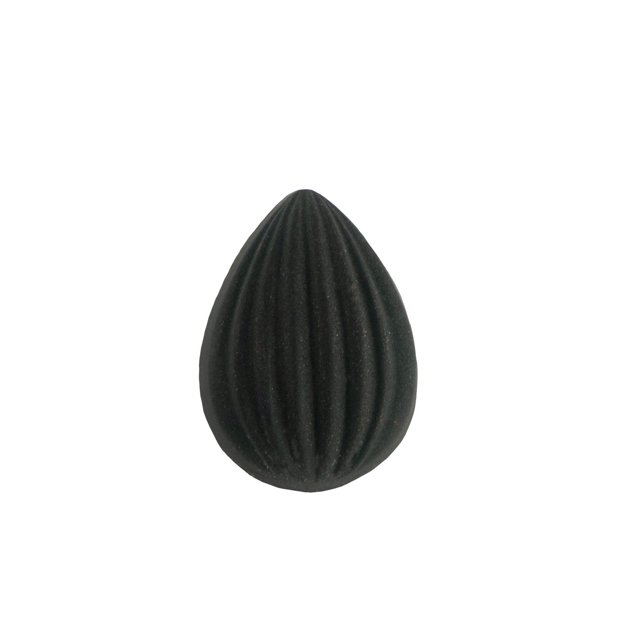 18x13mm Matte Montana Ribbed Glass Pear Cabochons (2)