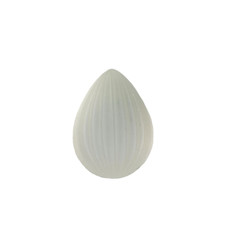 18x13mm Matte Crystal Ribbed Glass Pear Cabochons (2)