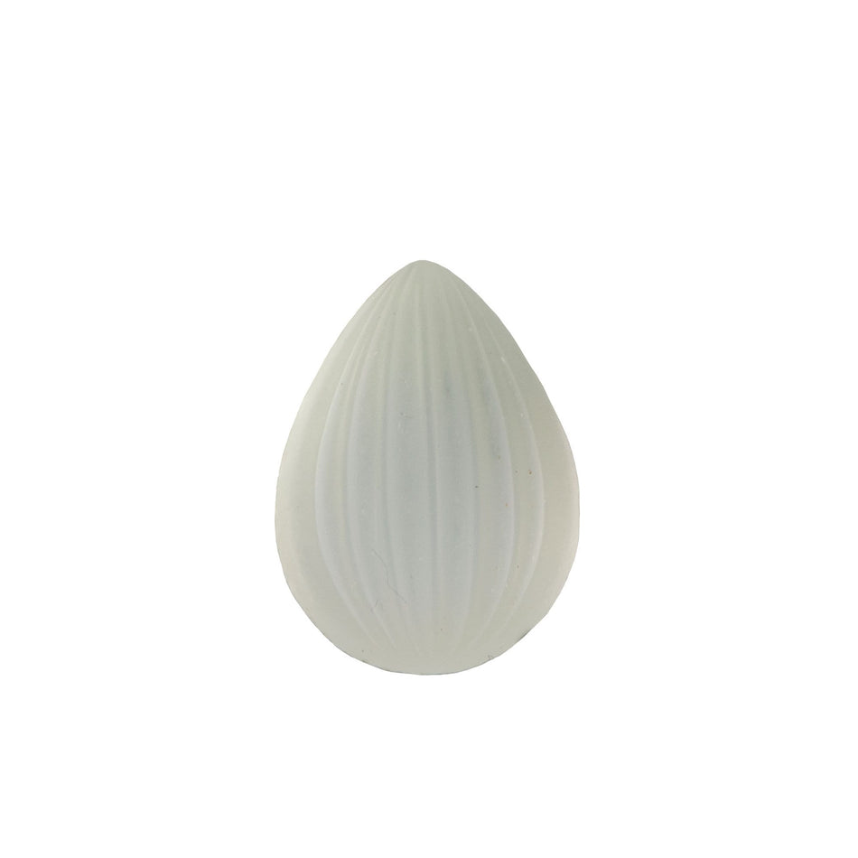 18x13mm Matte Crystal Ribbed Glass Pear Cabochons (2)