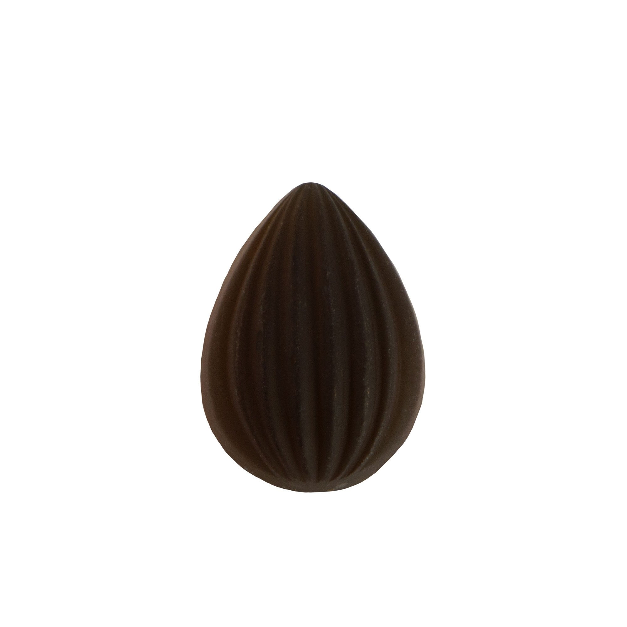 18x13mm Matte Smoky Topaz Ribbed Glass Pear Cabochons (2)