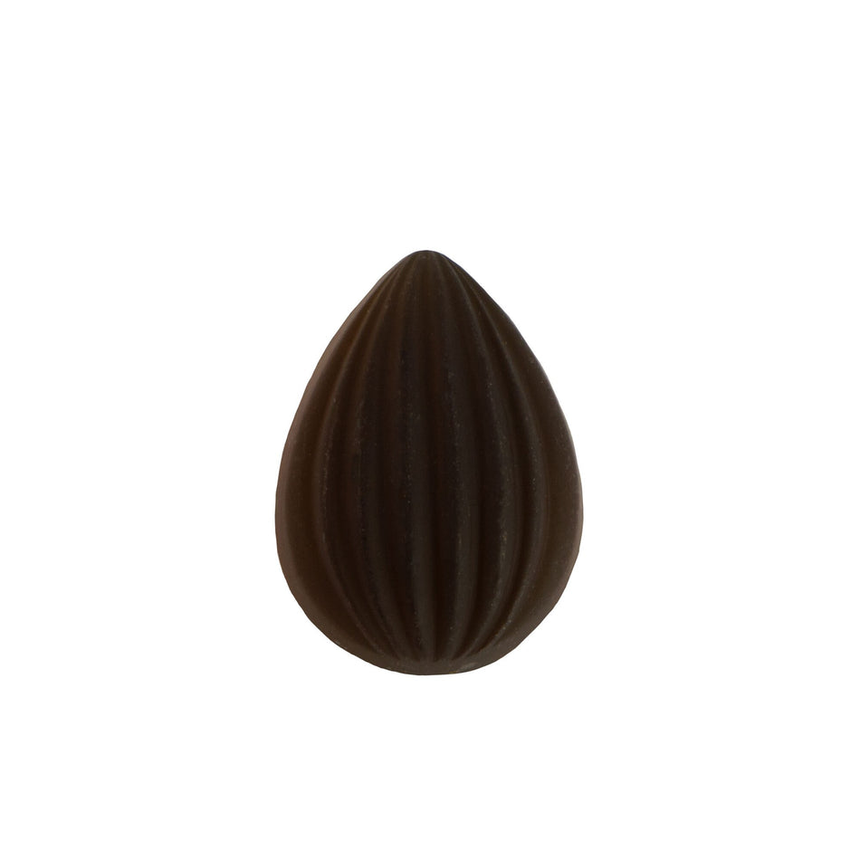 18x13mm Matte Smoky Topaz Ribbed Glass Pear Cabochons (2)