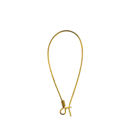 Raw Brass Elongated Kidney Ear Wires (12)